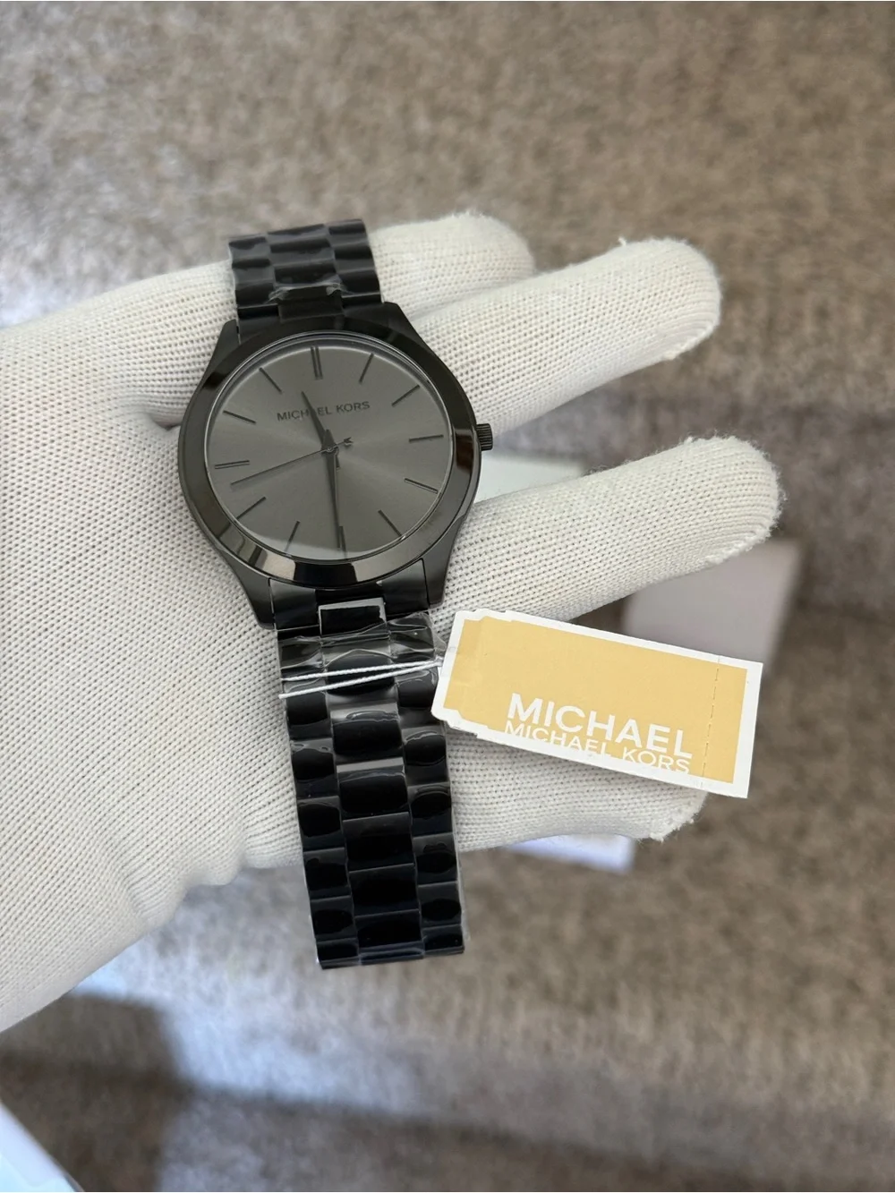 Michael Kors men’s Slim Black Stainless Steel Watch
